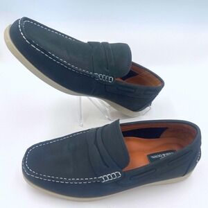 Rodd & Gunn Greytown Mocc Blue Leather Penny Loafers Boat Shoes 10 Euro 43